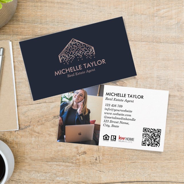 Modern Professional Real Estate Photo QR Code Business Card (Creator Uploaded)
