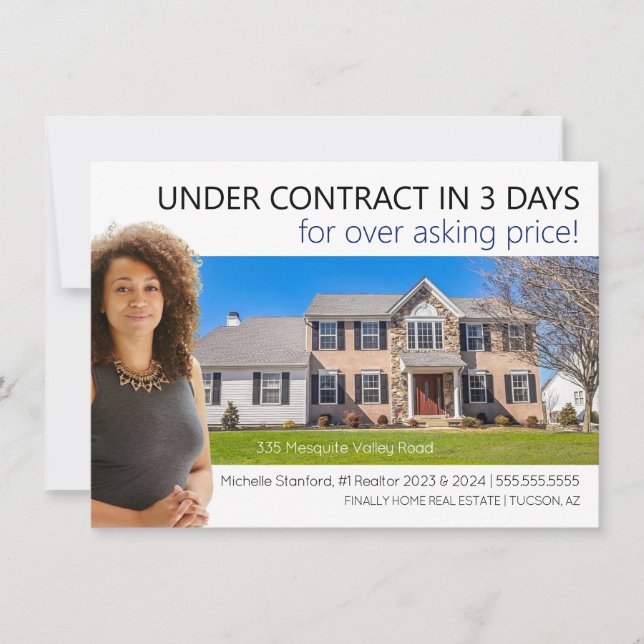 Modern Professional Realtor Just Listed Postcard (Front)