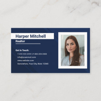 Modern Professional Realtor Photo Business Card