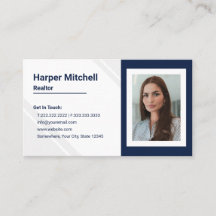 Modern Professional Realtor Photo Business Card