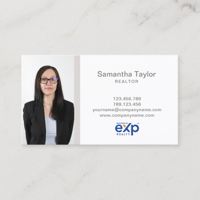 Modern Professional Realtor Real Estate Add Photo Business Card (Front)