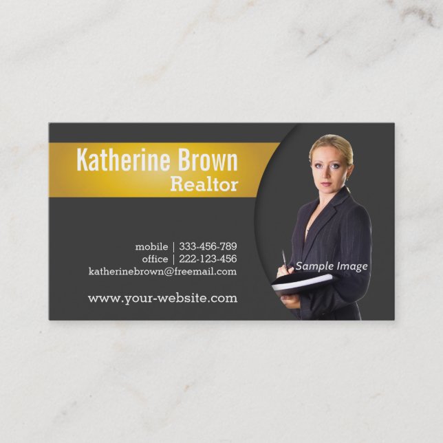 Modern, Professional, Realtor, Real Estate, Photo Business Card (Front)