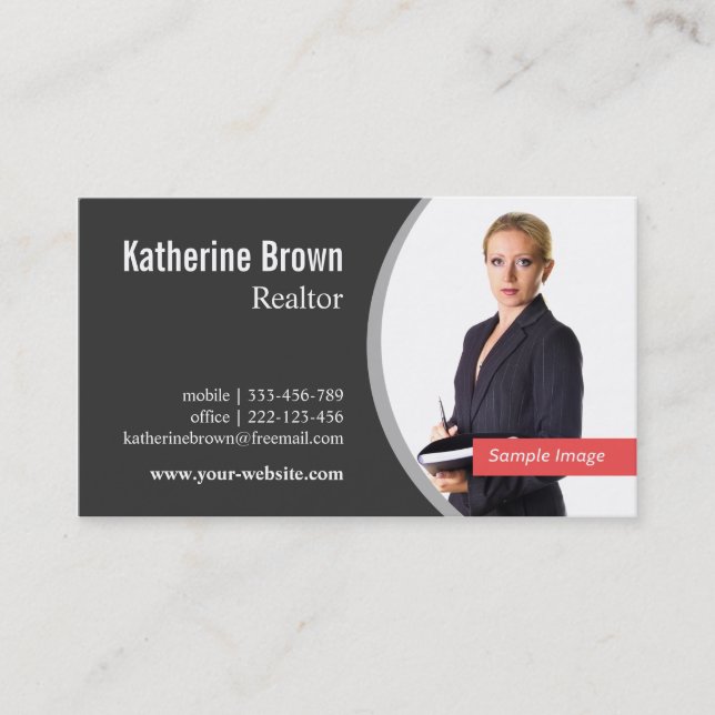 Modern Professional Realtor Real Estate, Photo Business Card (Front)
