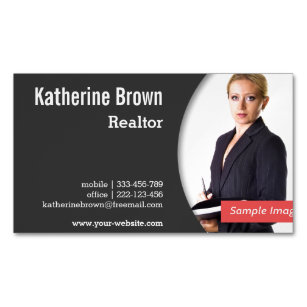 Modern, Professional, Realtor, Real Estate, Photo Magnetic Business Card