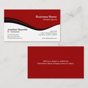 Modern Professional Red Business Card