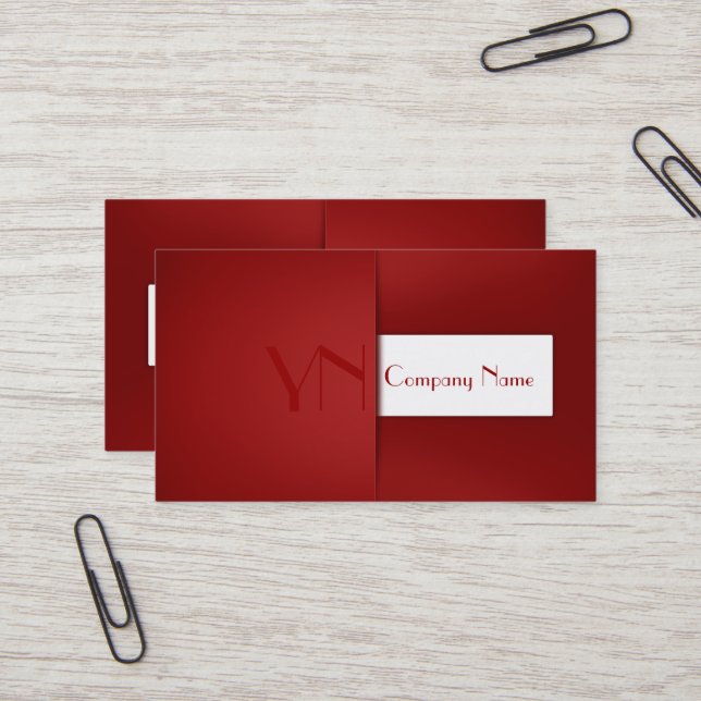 Modern Professional Red Case - Business Card (Front/Back In Situ)