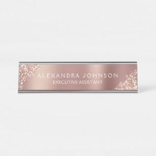 Rose Gold Desk Name Plates | Zazzle