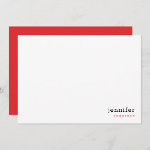 Modern Professional Rose Red Correspondence Card