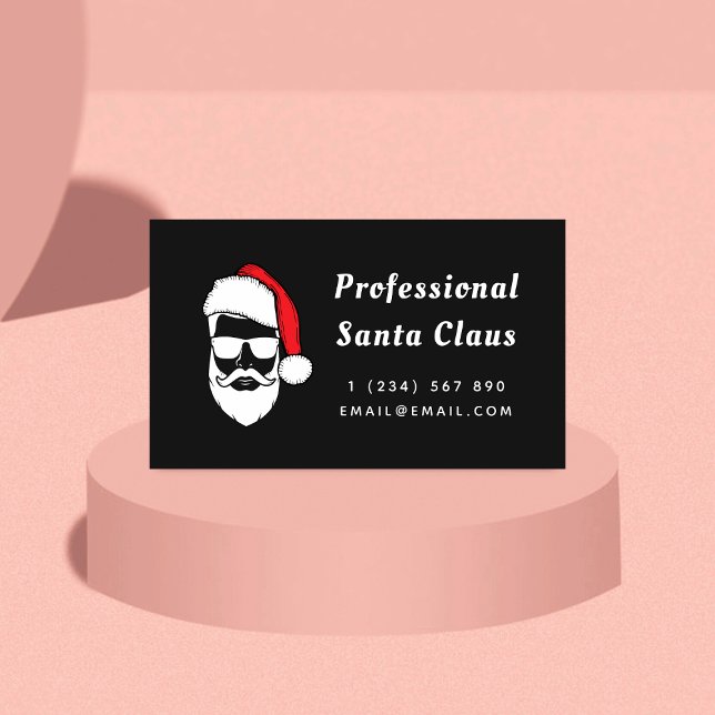 Modern Professional Santa Claus Funny Christmas  Business Card (Creator Uploaded)