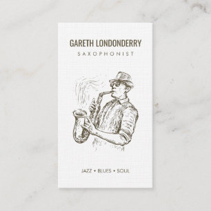 modern professional saxophonist musician qr code business card
