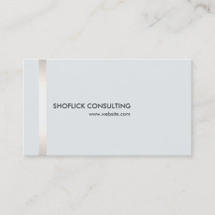 Modern Professional Silver Stripe Light Grey Business Card