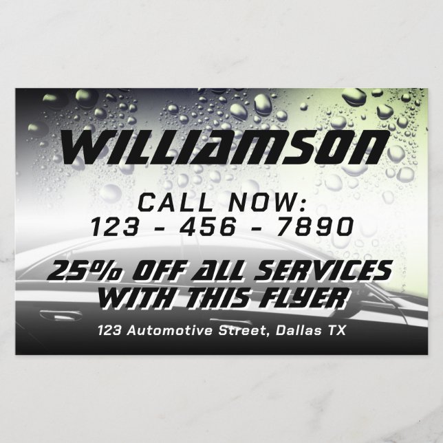 Modern professional silver tone automotive flyer (Front)