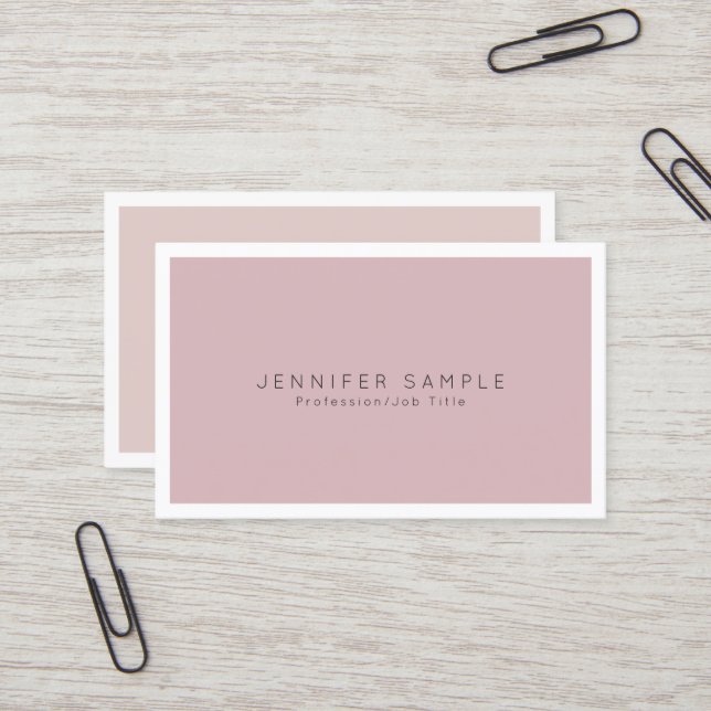 Modern Professional Simple Chic Plain Elegant Business Card (Front/Back In Situ)