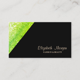Modern Professional Simple,Green Glittery,Black  Business Card