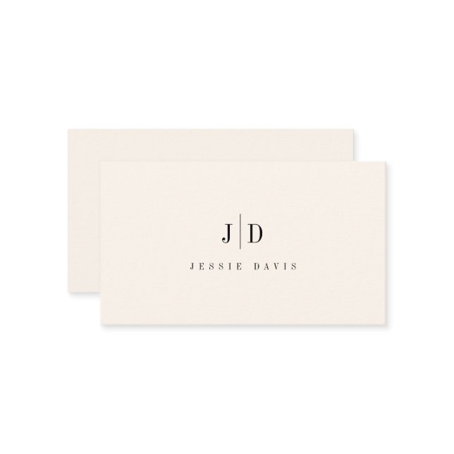 Modern Professional Simple Monogram  Business Card (Front/Back In Situ)