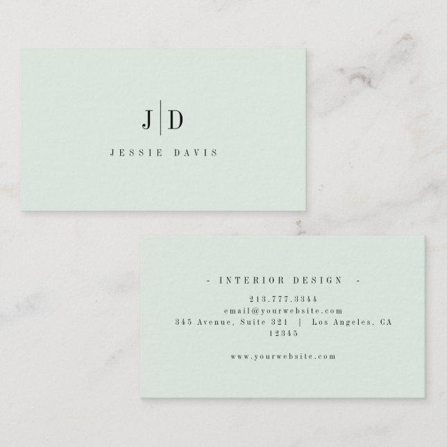 Modern Professional Simple Monogram  Business Card (Front/Back)