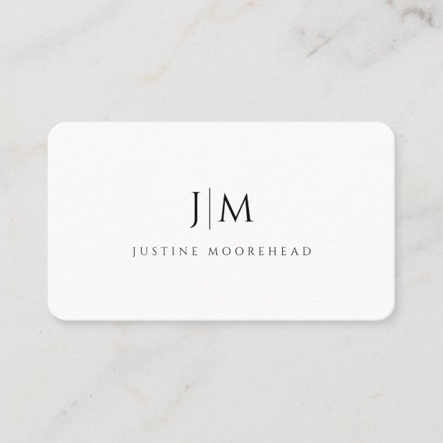 Modern Professional Simple Monogram Minimalist Business Card (Front)