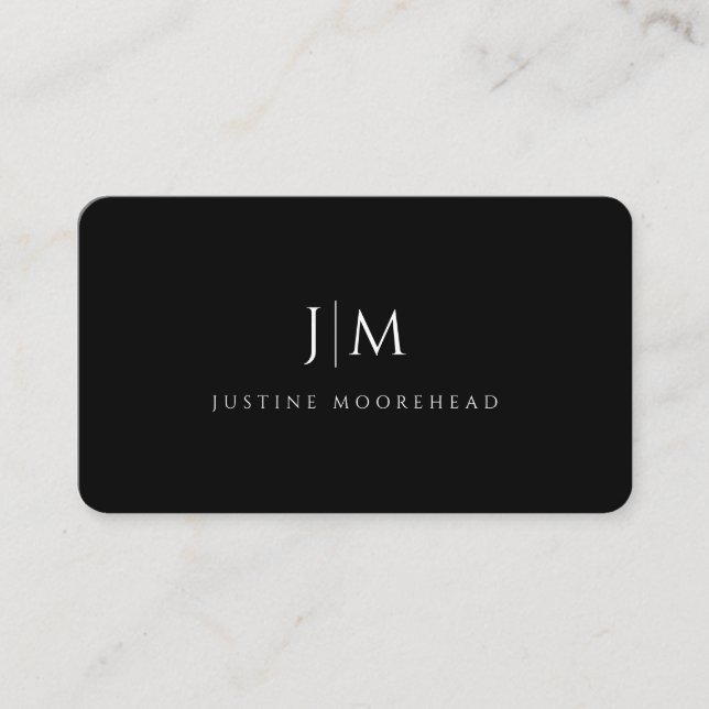 Modern Professional Simple Monogram Minimalist Business Card (Front)