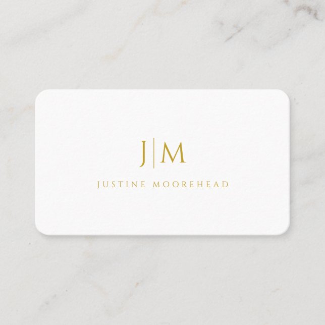 Modern Professional Simple Monogram Minimalist Business Card (Front)