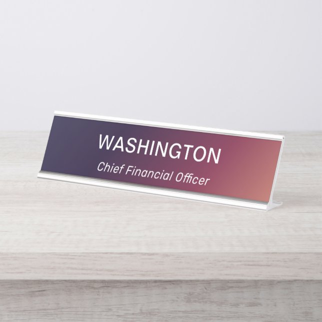 Modern Professional Simple Office Title Desk Name Plate (Front)