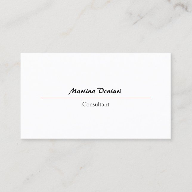 Modern Professional Simple Plain Black & White Business Card (Front)