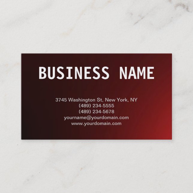 Modern Professional Simple Plain Business Card (Front)