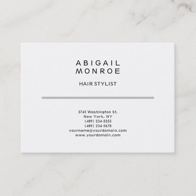 Modern Professional Simple Plain White Template Business Card (Front)