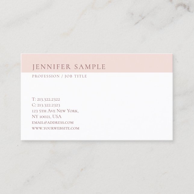 Modern Professional Sleek Template Pretty Trendy Business Card (Front)