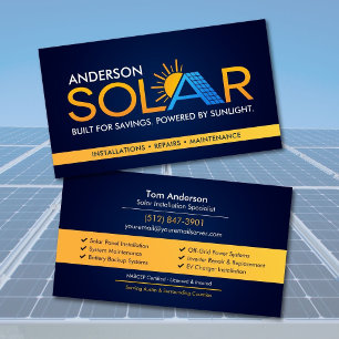 Modern Professional Solar Panel Installation Business Card