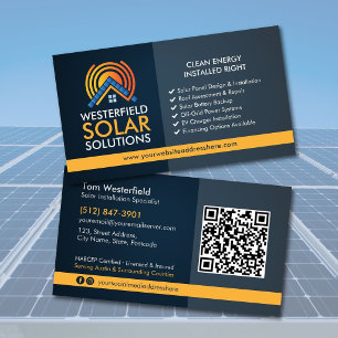 Modern Professional Solar Panel Installation Business Card