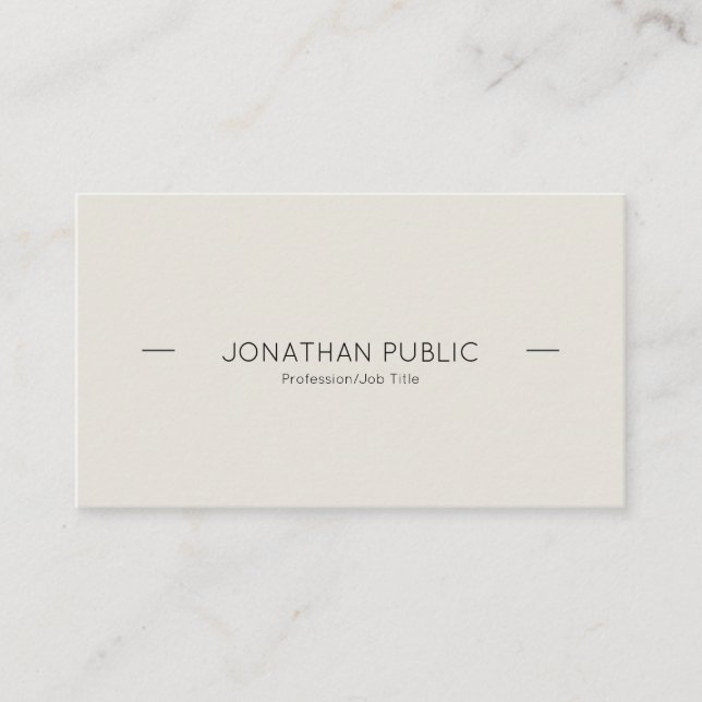 Modern Professional Sophisticated Simple Plain Business Card (Front)