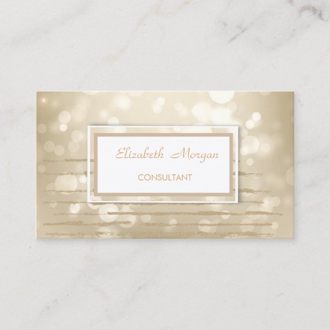 Modern Professional  Stylish,Striped, Bokeh Business Card (Front)