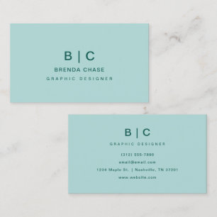 Modern Professional Teal Elegant Minimalist Business Card