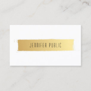 Modern Professional Template Luxurious Gold White Business Card