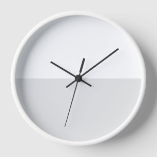 Modern Professional White Light Grey Colour Block Clock