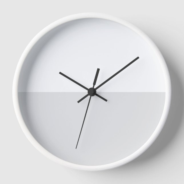 Modern Professional White Light Grey Colour Block Clock (Front)