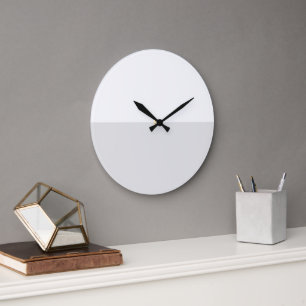 Modern Professional White Light Grey Colour Block Large Clock