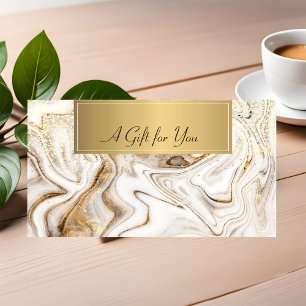 Modern,Professional White Marble Gold Discount Card