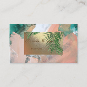 Modern Professsional  Watercolor ,Palm Leaf Business Card