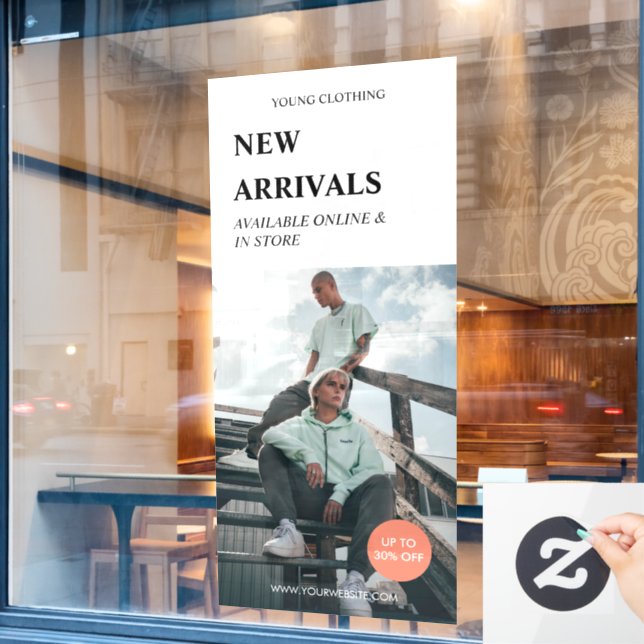 Modern Promotion Photo Black Business Ads Window C (Cafe Window)