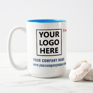 Modern Promotional Business Logo Slogan Website Two-Tone Coffee Mug