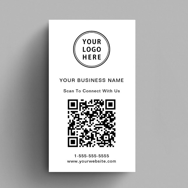 Modern Promotional Logo QR Code Business Card (Capture attention, make connections, and leave a lasting impression with our modern QR business card)
