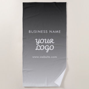 Modern Promotional Logo & Text   Editable Colour Beach Towel