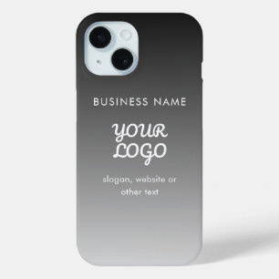 Modern Promotional Logo & Text   Editable Colour iPhone 15 Case