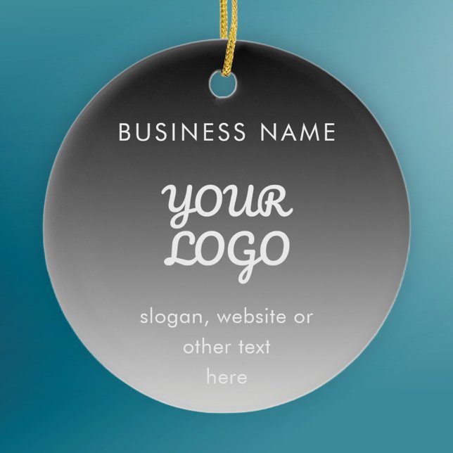 Modern Promotional Logo & Text | Editable Colour Ceramic Ornament (Creator Uploaded)