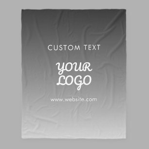 Modern Promotional Logo & Text Editable Colour Fleece Blanket