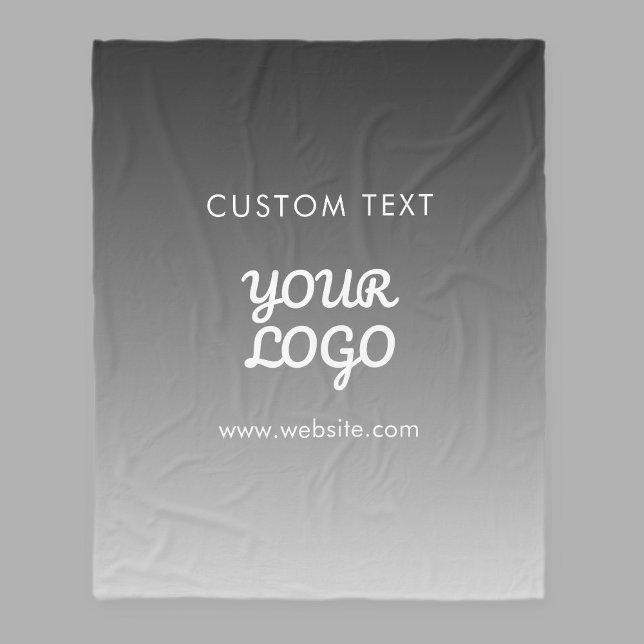 Modern Promotional Logo & Text | Editable Colour Fleece Blanket (Creator Uploaded)