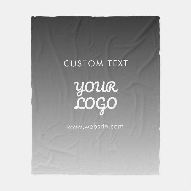 Modern Promotional Logo & Text | Editable Colour Fleece Blanket (Front)
