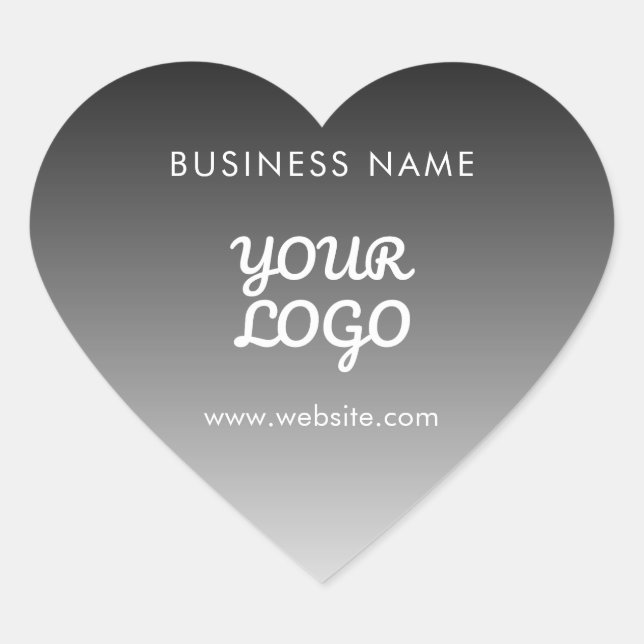 Modern Promotional Logo & Text | Editable Colour Heart Sticker (Front)