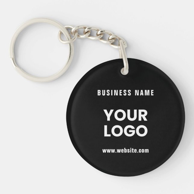 Modern Promotional Logo & Text | Editable Colour Key Ring (Front)